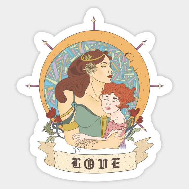 Mother and Child Art Nouveau Sticker by Genesis